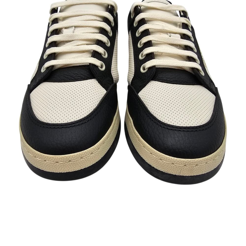 Saint Laurent SL61 Low Top Sneaker Black White Leather Size 39.5 US 9.5 - Picture 6 of 13